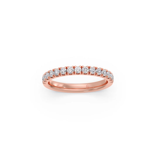 0.52ct Half Eternity Prong Diamond Band - Rose