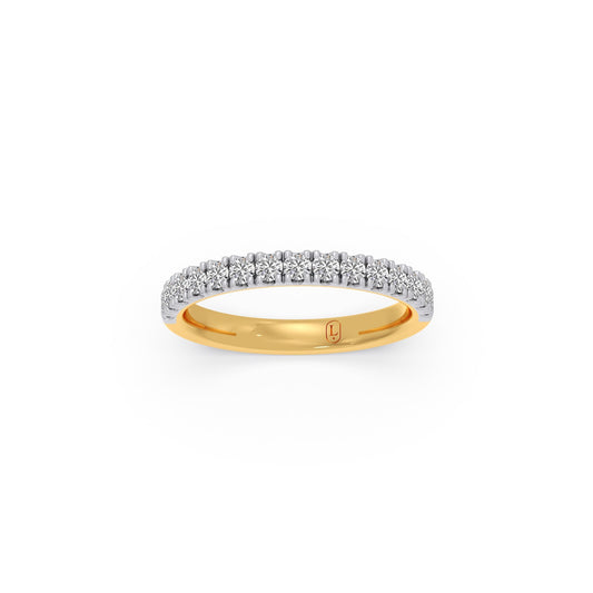 0.52ct Half Eternity Prong Diamond Band - Yellow