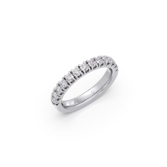 0.75ct Half Eternity Prong Diamond Band - White