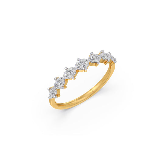 Half Eternity Oval Diamond Band 0.68Ct - Yellow