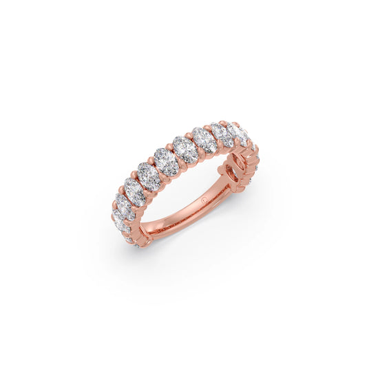 Half Eternity Oval Diamond Band 1.50Ct - Rose