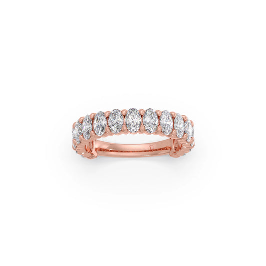 Half Eternity Oval Diamond Band 1.50Ct - Rose