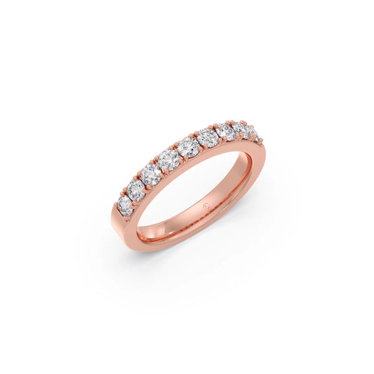 0.70Ct Half Eternity Round Diamond Band - Rose
