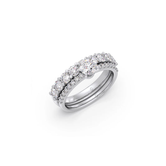 1.71ct Round Diamond  Stackable Ring - White