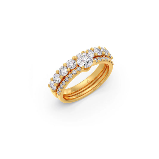 1.66ct Round Diamond Prong Stackable Ring - Yellow
