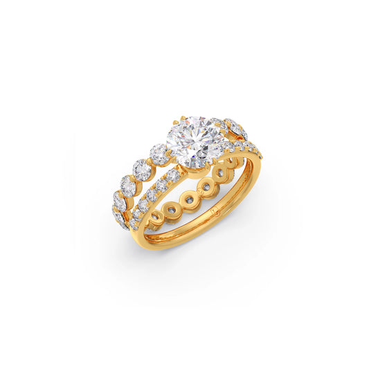 3.62ct Round Diamond Prong Stackable Ring - Yellow
