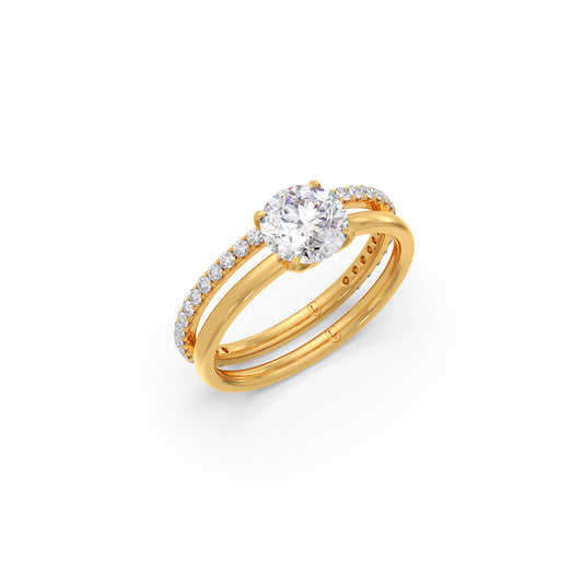 1.25ct Round Diamond Stackable Ring - Yellow