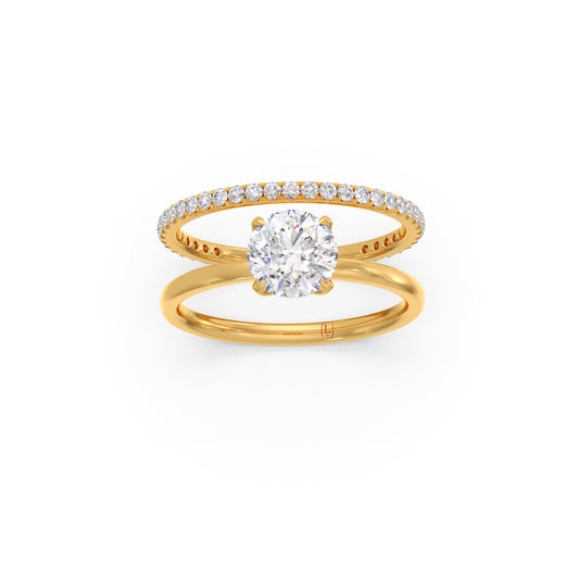 1.25ct Round Diamond Stackable Ring - Yellow