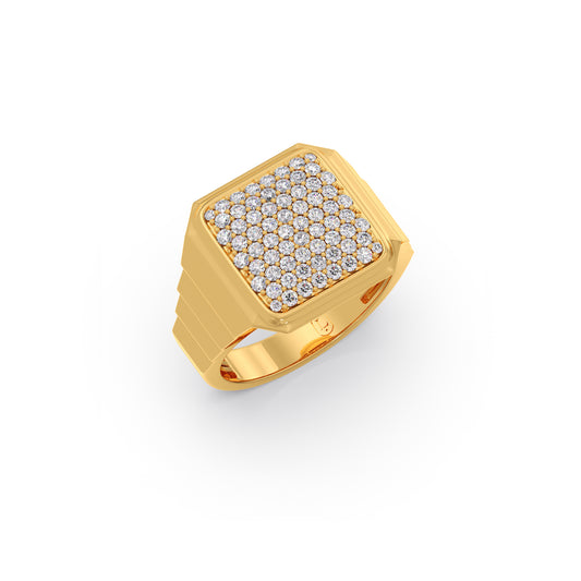 The Grandeur Pave Men's Ring - Yellow