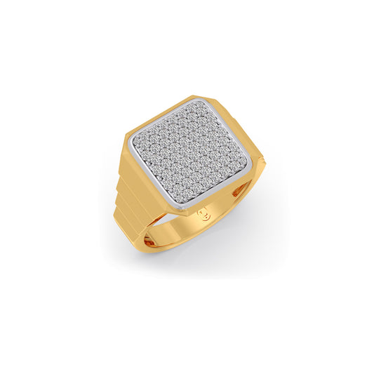 The Grandeur Pave Men's Ring - Yellow