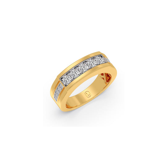 Men's Modern Round Diamond Band - Yellow