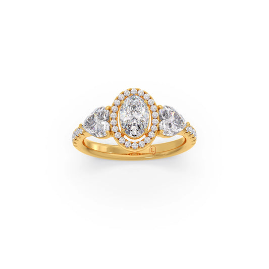 Mixed-Cut Trilogy Diamond Ring - Yellow