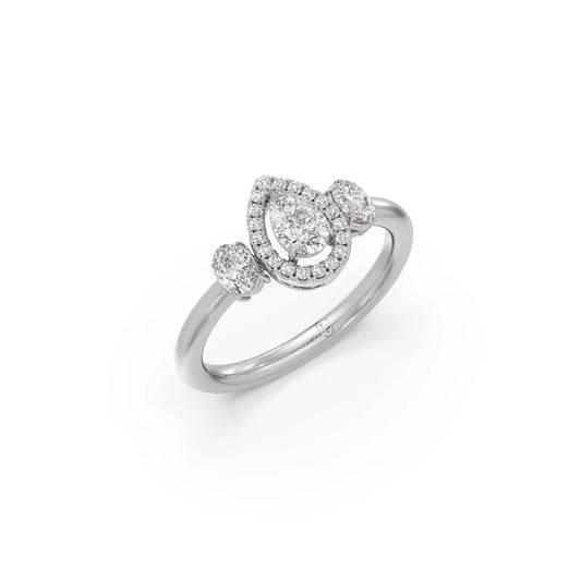 Elegance Trilogy Diamond Ring - White