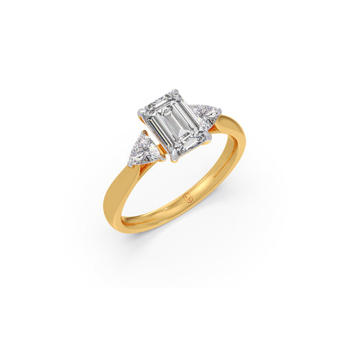 Trilogy Emerald and Trillion Diamond Ring