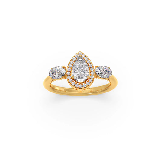Multi-Shape Diamond Trilogy Ring - Yellow