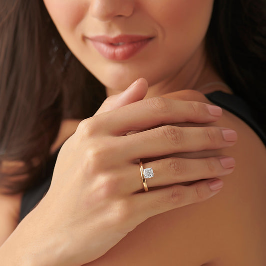 Four-Prong Cushion Cut Diamond Ring - MQ