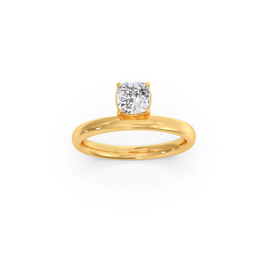 Classic Cushion Cut Diamond Ring - Yellow