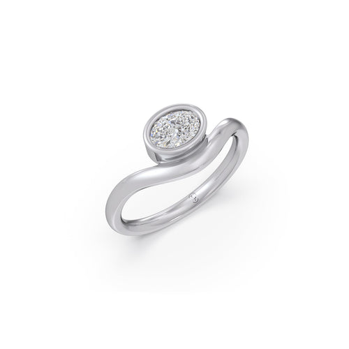 0.72ct Oval Bezel Diamond Ring