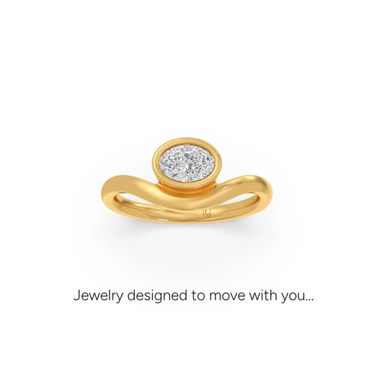 0.72ct Oval Bezel Diamond Ring - Yellow
