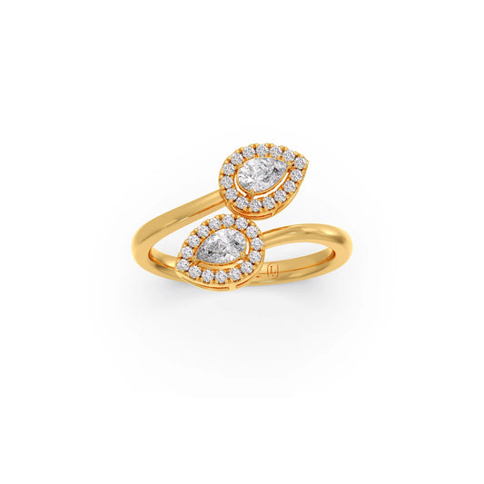 Pear and Round Diamond Toi et Moi Ring - Yellow