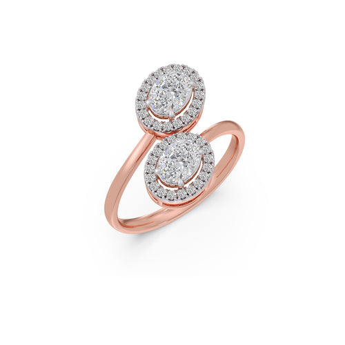 1.19ct Oval & Round Toi et Moi Ring