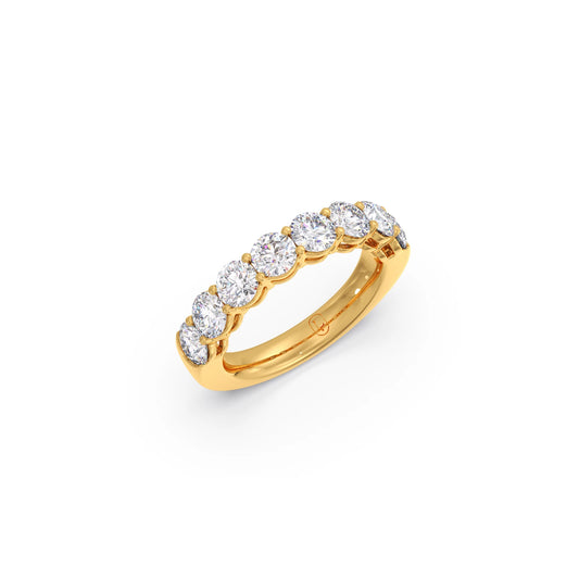 2.52Ct Round Diamond Half Eternity Ring - Yellow