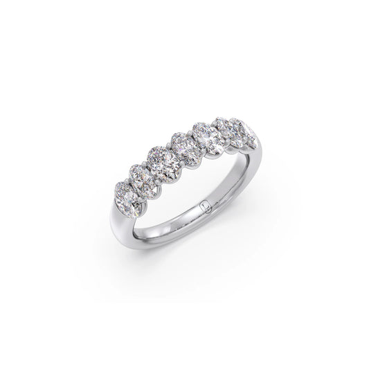 Brilliant Oval Cut Prong Set Diamond Ring - White