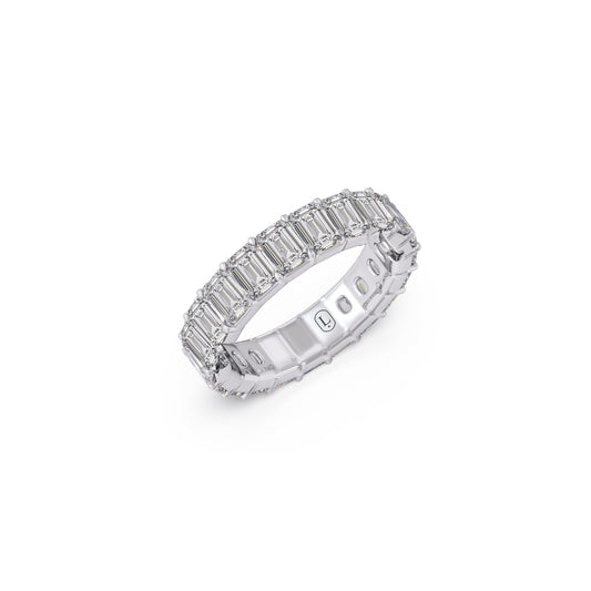 Luxurious Emerald Cut Full Eternity Ring - White