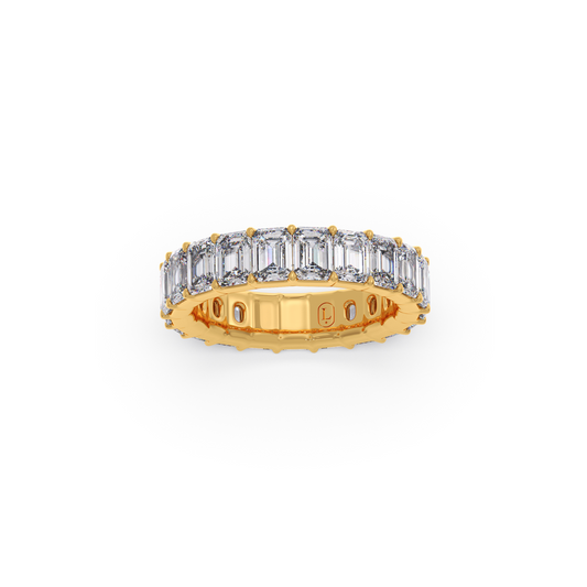 Luxurious Emerald Cut Full Eternity Ring - Yellow