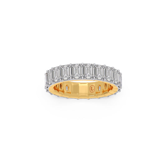 Luxurious Emerald Cut Full Eternity Ring - Yellow