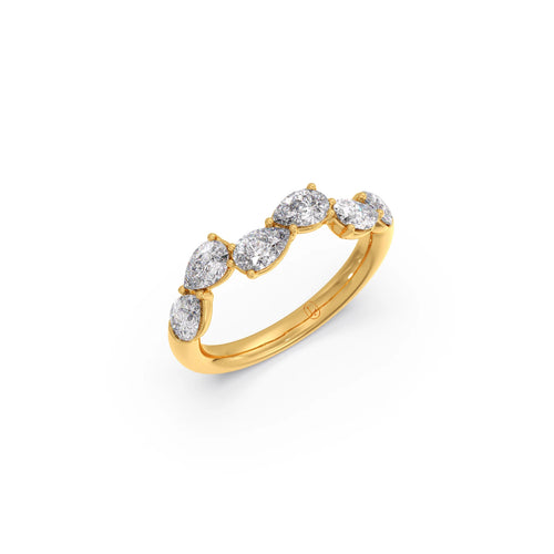 Pear Cut Diamond Half Eternity Ring