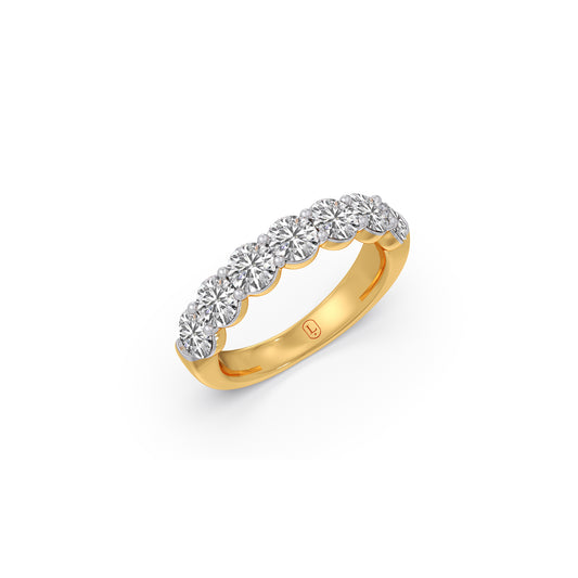 Round Seven Stone Diamond Ring - Yellow
