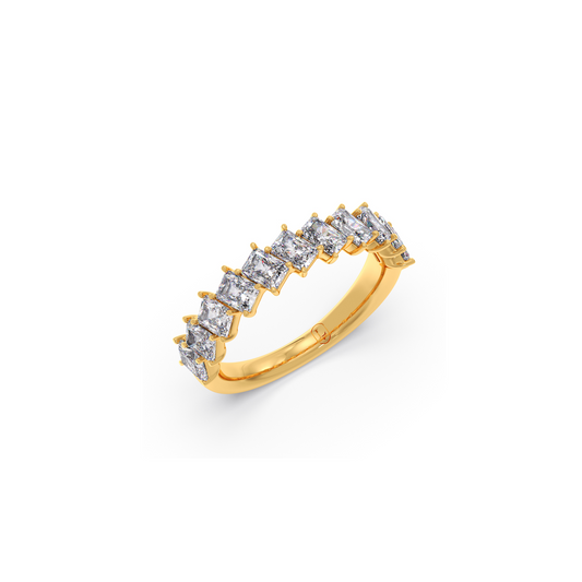 Iconic Emerald Shape Diamond Ring - Yellow