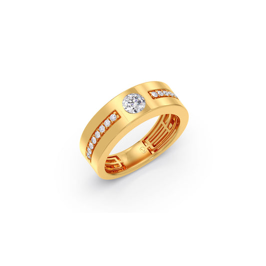 Lumen Men's Diamond Ring - Yellow