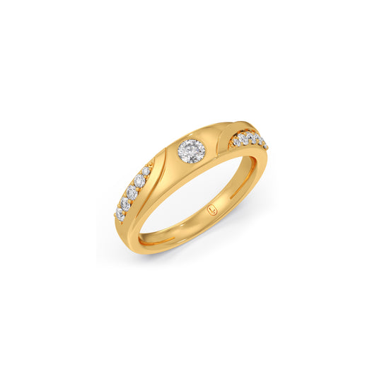 Aura Bezel Diamond Mens Band - Yellow