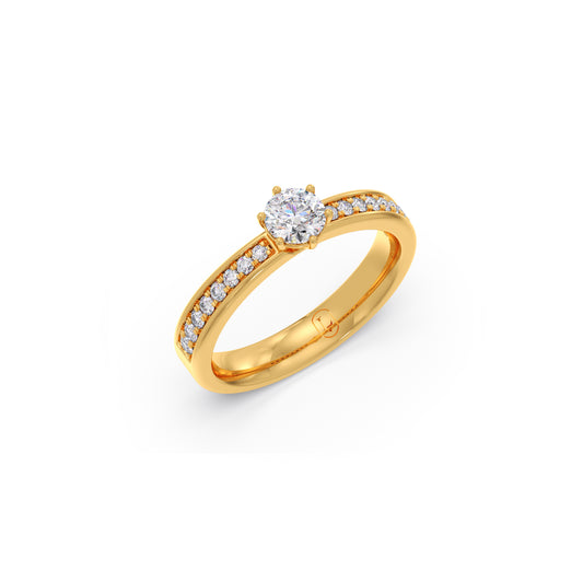 The Round Timeless Spark Diamond Ring - Yellow
