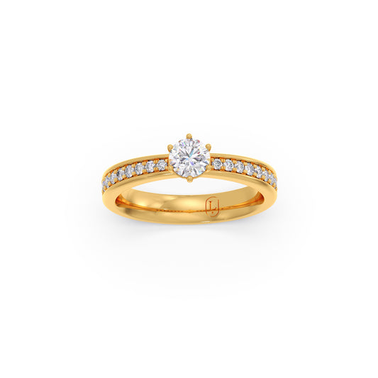 The Round Timeless Spark Diamond Ring - Yellow