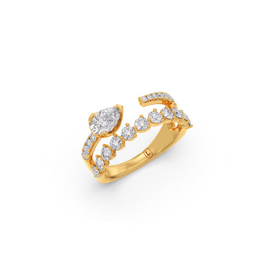 Luminous Curve Diamond Ring - Yellow