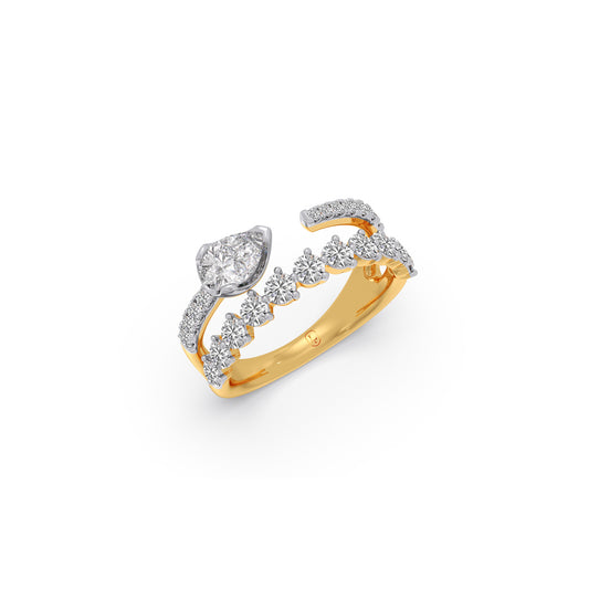 Luminous Curve Diamond Ring - Yellow