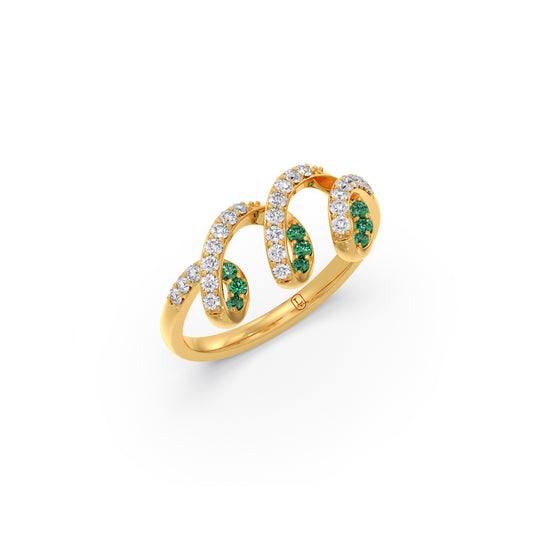 Verdant Twirl Diamond Ring - Yellow