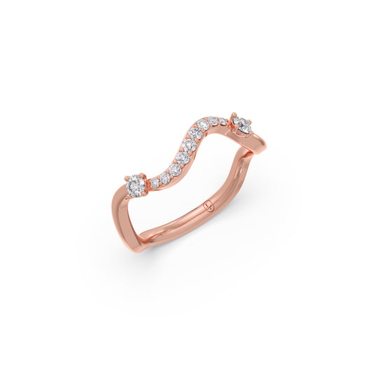 Serpentine Sparkle Diamond Ring - Rose