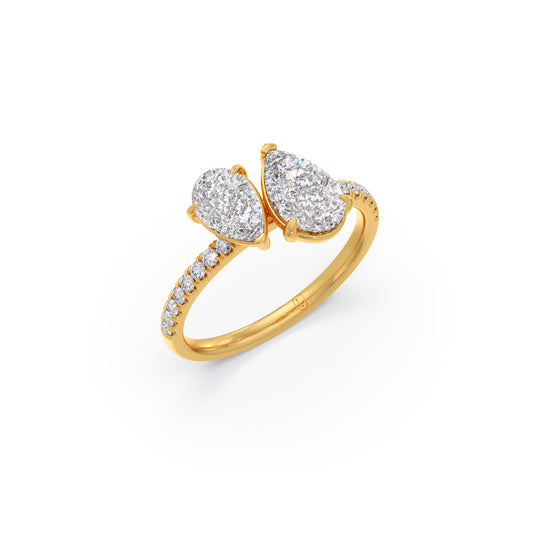 Duet Pear Diamond Ring - Yellow
