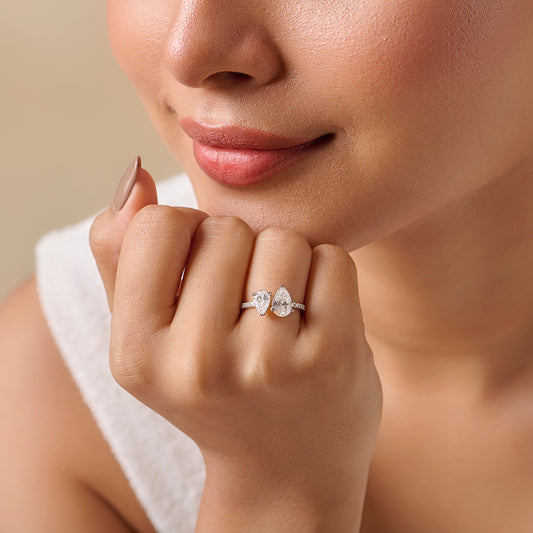 Duet Pear Diamond Ring - MQ