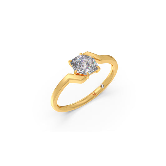 Hexa Signature Diamond Ring - Yellow