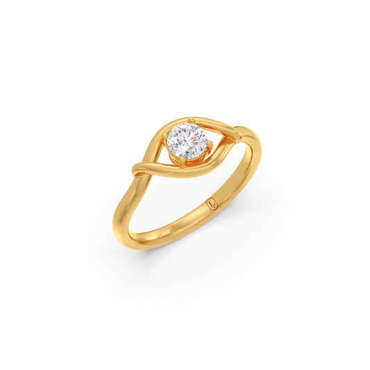 Eyelure Round Diamond Ring - Yellow