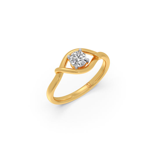 Eyelure Round Diamond Ring - Yellow