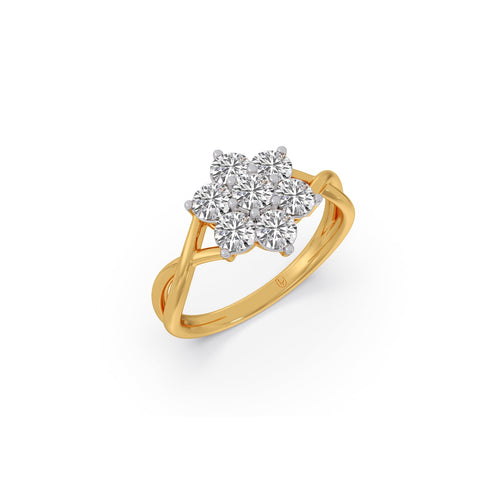 Round Diamond Rosette Ring