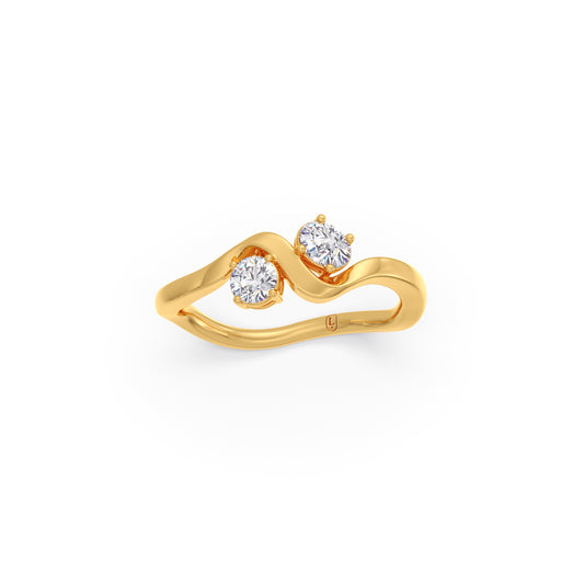 Alternating Round and Oval Diamond Ring - Yellow