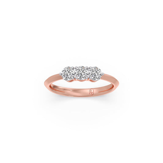Classic Three-Stone Diamond Ring - Rose