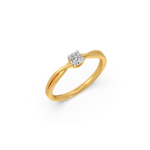 Round Diamond Solitaire Twist Ring